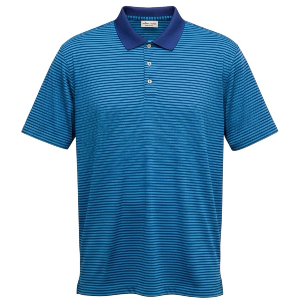 Peter Millar Summer Comfort Crown Sport Polo XL Blue Stripe Golf